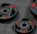 Barbell Weight Plates Rubber Coated Barbell Black Rubber Bumper Plates 3 Holes Grips Olympic Weight Plates supplier