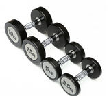 commercial PU dumbbells, PU coated Round Head Fixed Dumbbells with Electroplated Non-Slip Handles supplier
