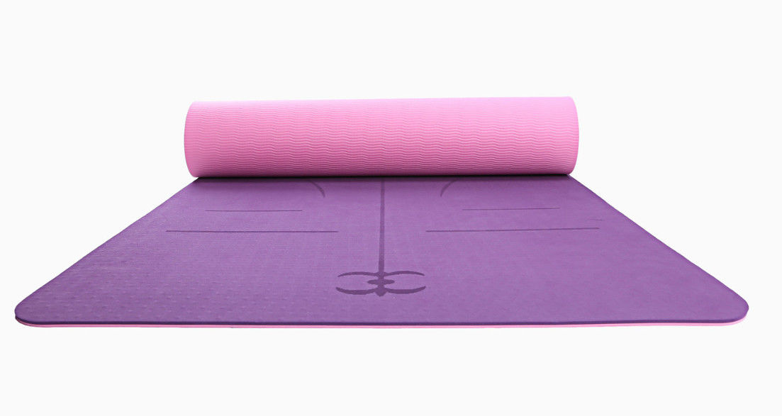 TPE Non-Slip Yoga Mat 6mm Eco-Friendly And Tasteless Fitness &amp; Workout Mat with Body Alignment System For Yoga, Pilates supplier