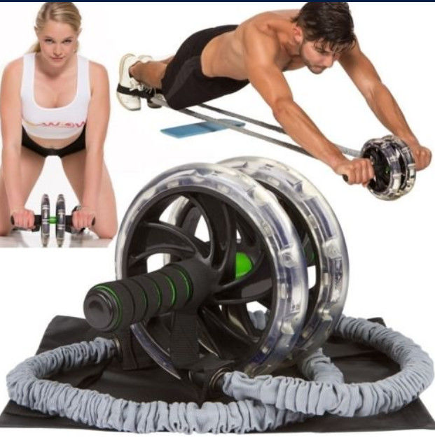 double wheel ab exerciser double wheel ab roller pull rope double wheel ab roller exercises supplier
