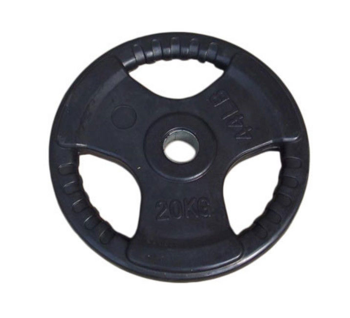 black rubber grip weight plate set, rubber tri grip olympic weight plates supplier