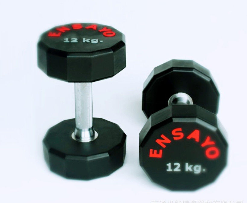 PU coated dumbbells, twelve sided PU dumbbell home gym, PU dumbbell manufacturer supplier