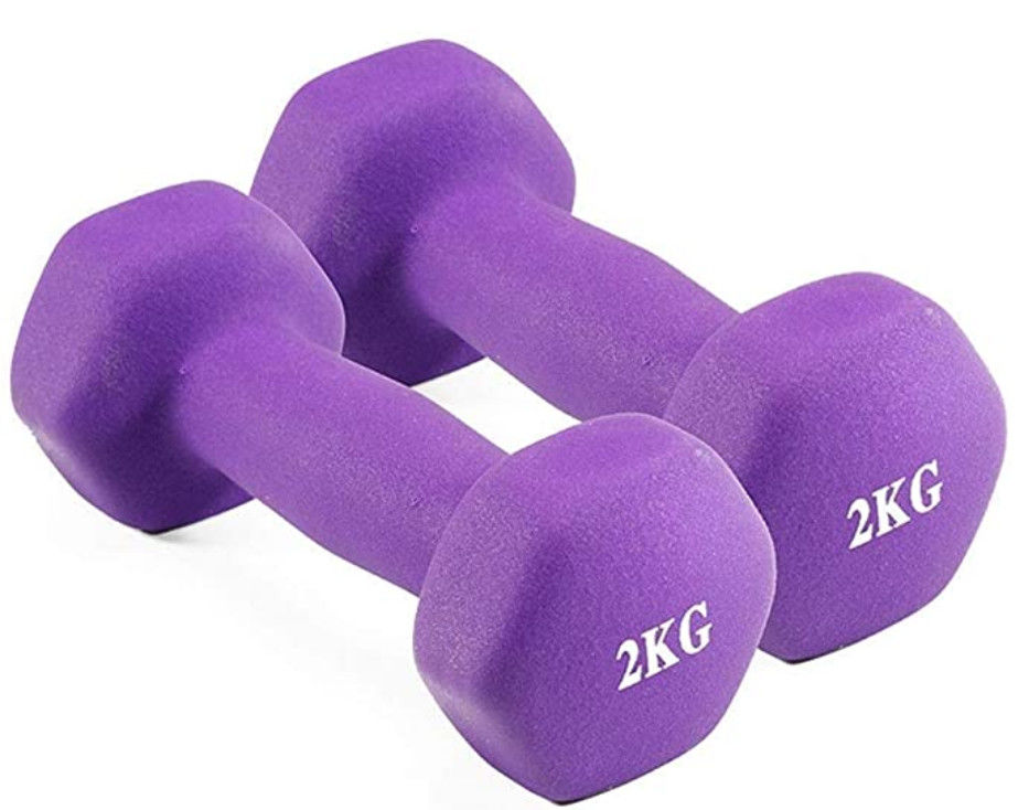 2KG Hex Dumbbell, Plastic Dip Dumbbell，Small Dumbbells for Slimming Fitness women yoga supplier